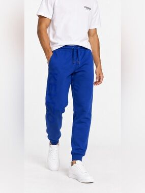 Men’s Kenzo Paris Blue Sweatpants Embroidered Logo Joggers size Medium